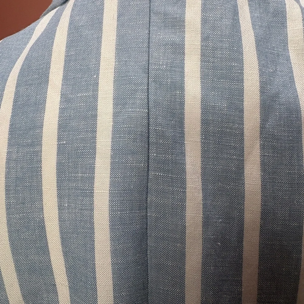Philosophy Blue & White Striped Linen Blend Blazer – Sz S - Picture 5 of 9